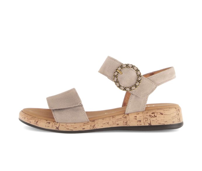 Gabor Riemchensandale Beige - Rauleder