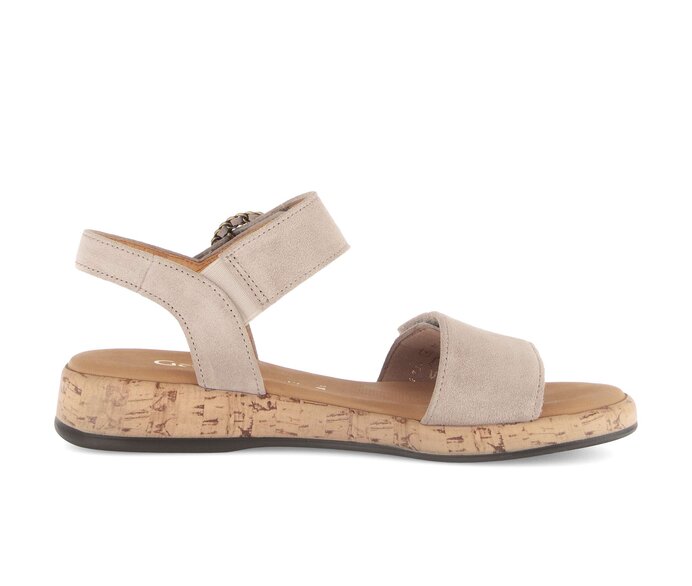 Gabor Riemchensandale Beige - Rauleder