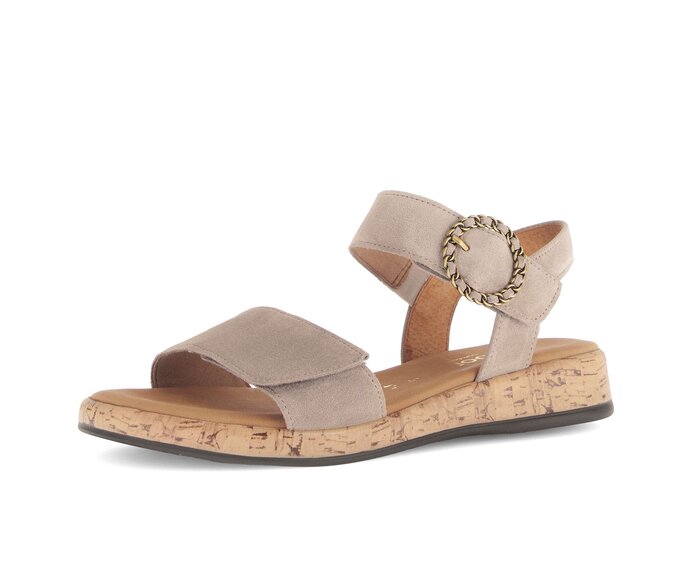Gabor Riemchensandale Beige - Rauleder