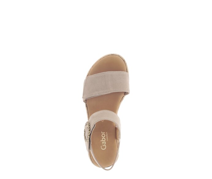Gabor Riemchensandale Beige - Rauleder
