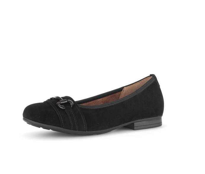 Gabor Eleganter Ballerina Schwarz - Rauleder