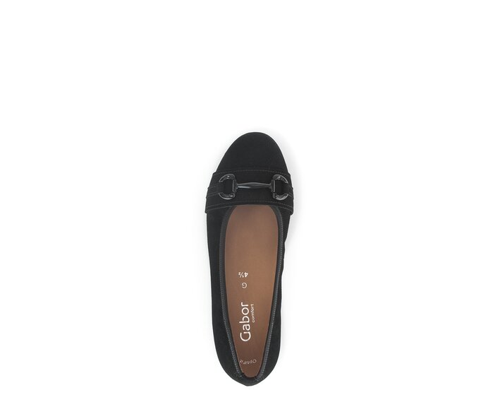 Gabor Eleganter Ballerina Schwarz - Rauleder