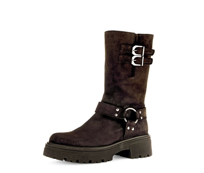 Gabor Biker Boots Braun - Rauleder