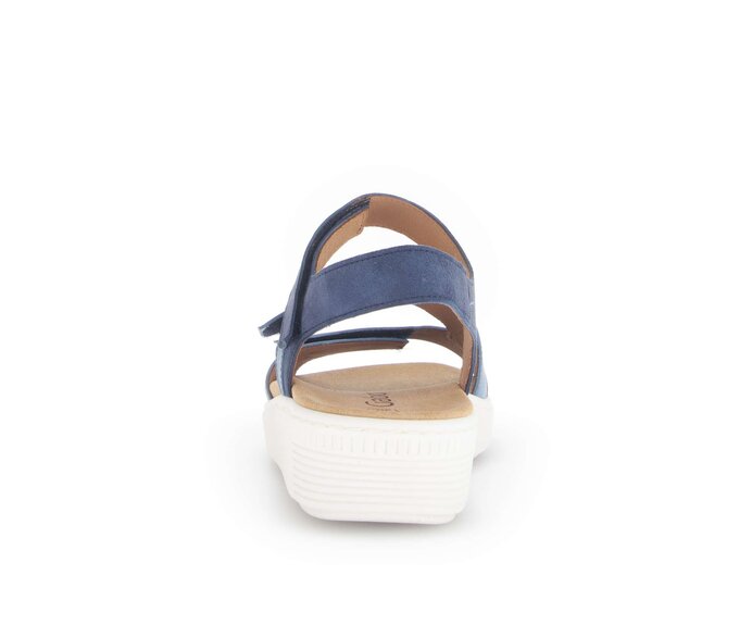 Gabor Plateau Sandale Blau - Materialmix Leder