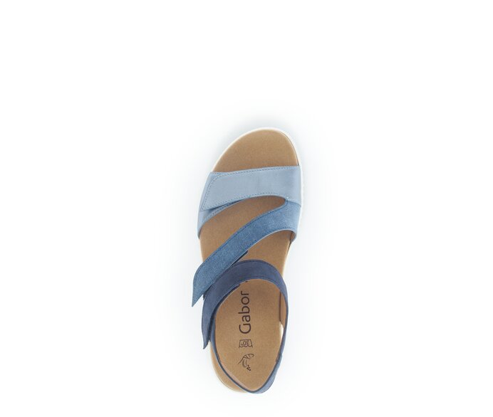 Gabor Plateau Sandale Blau - Materialmix Leder
