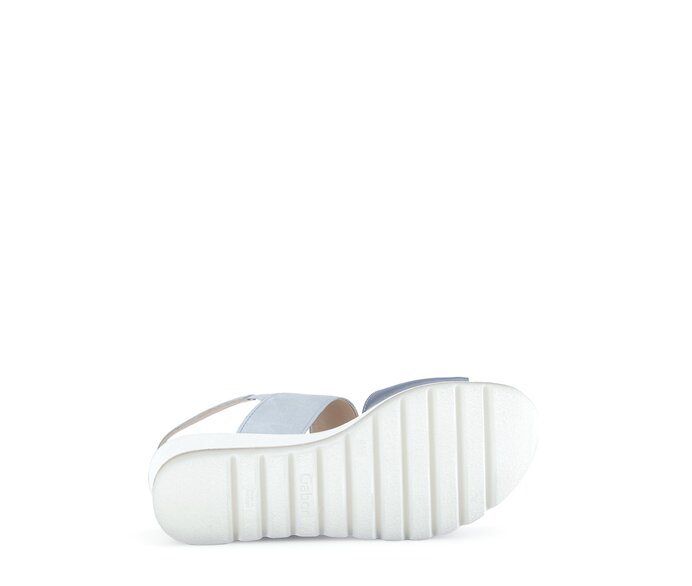 Gabor Keilsandalette Blau - Materialmix Leder