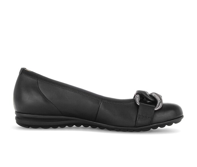 Gabor Sportliche Ballerina Schwarz - Glattleder