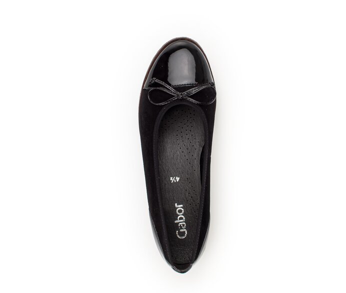 Gabor Sportliche Ballerina Schwarz - Materialmix Leder/Lederimitat