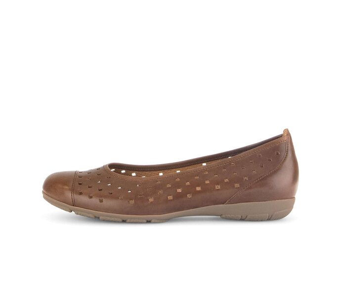 Gabor Sportliche Ballerina Braun - Glattleder