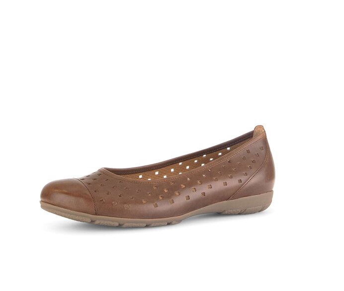 Gabor Sportliche Ballerina Braun - Glattleder