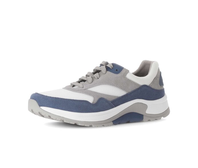 Gabor Rollingsoft Sneaker Low Blau - Materialmix Leder/Textil