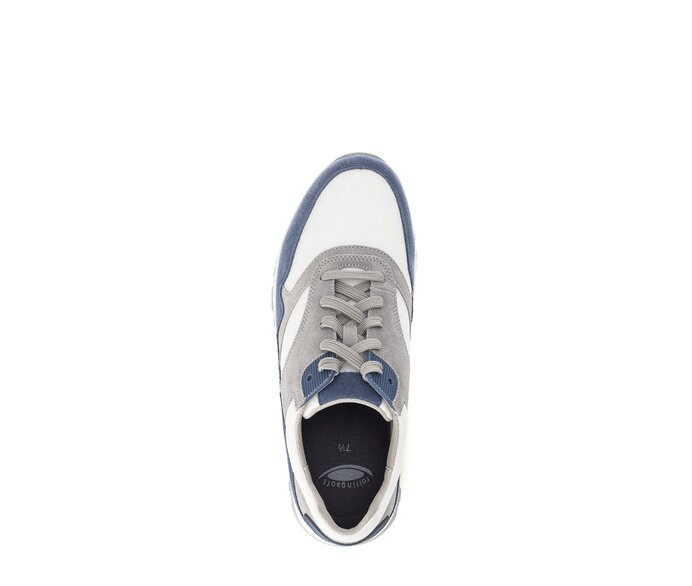 Gabor Rollingsoft Sneaker Low Blau - Materialmix Leder/Textil