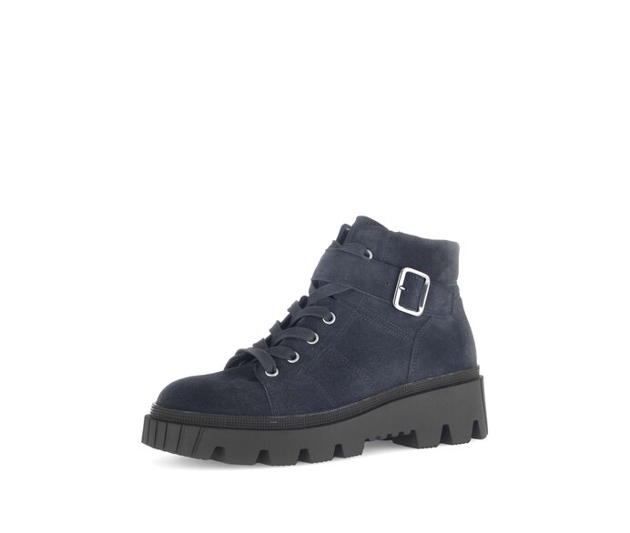 Gabor Schnürstiefelette Blau - Rauleder