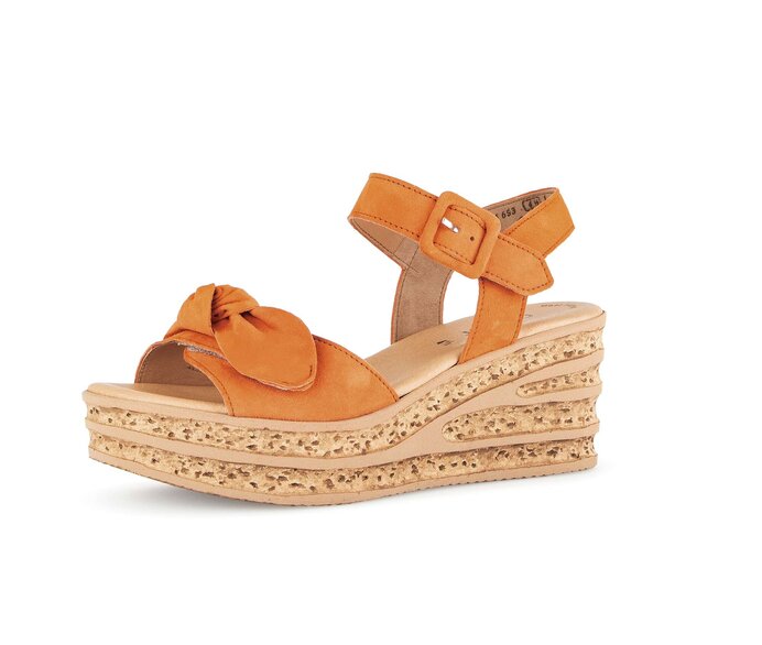 Gabor Keilsandalette Orange - Rauleder