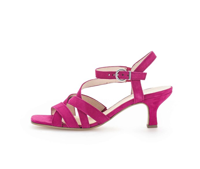 Gabor Riemchensandale Pink - Rauleder