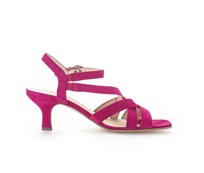 Gabor Riemchensandale Pink - Rauleder