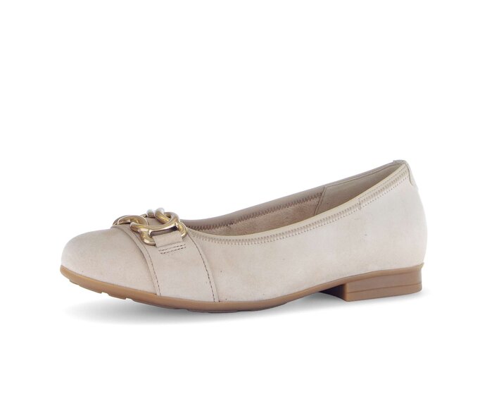 Gabor Eleganter Ballerina Beige - Rauleder