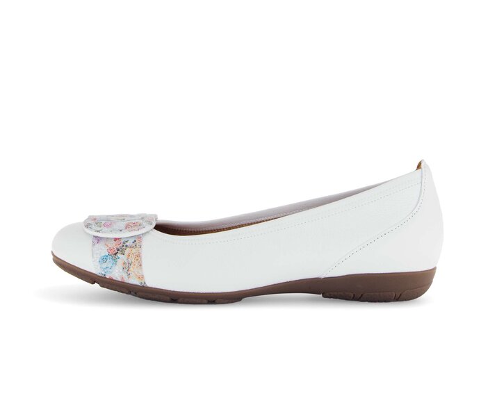 Gabor Sportliche Ballerina Weiß - Materialmix Leder