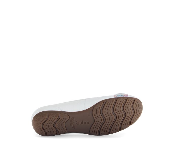 Gabor Sportliche Ballerina Weiß - Materialmix Leder