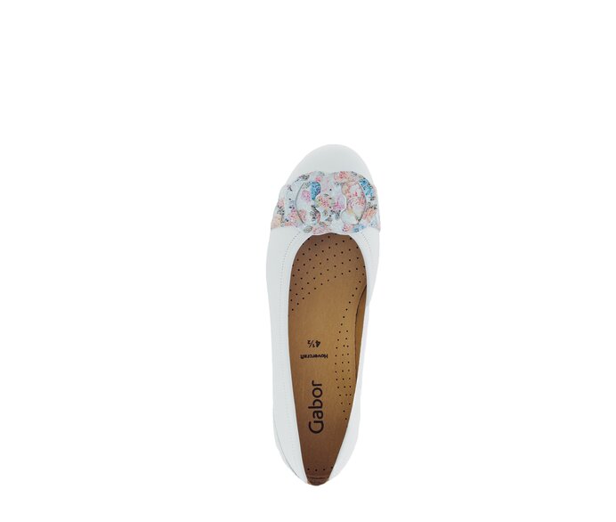 Gabor Sportliche Ballerina Weiß - Materialmix Leder