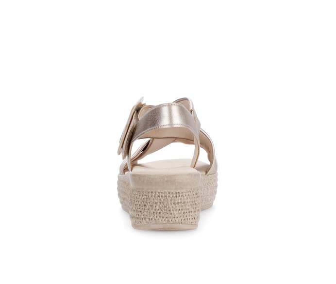 Gabor Plateau Sandale Gold - Effektleder
