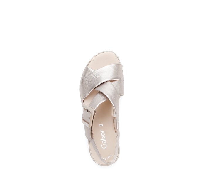 Gabor Plateau Sandale Gold - Effektleder
