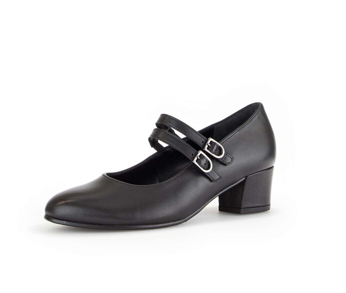 Gabor Spangenpumps Schwarz - Glattleder