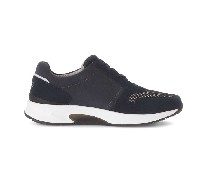 Gabor Rollingsoft Sneaker Low Blau - Materialmix Leder/Textil