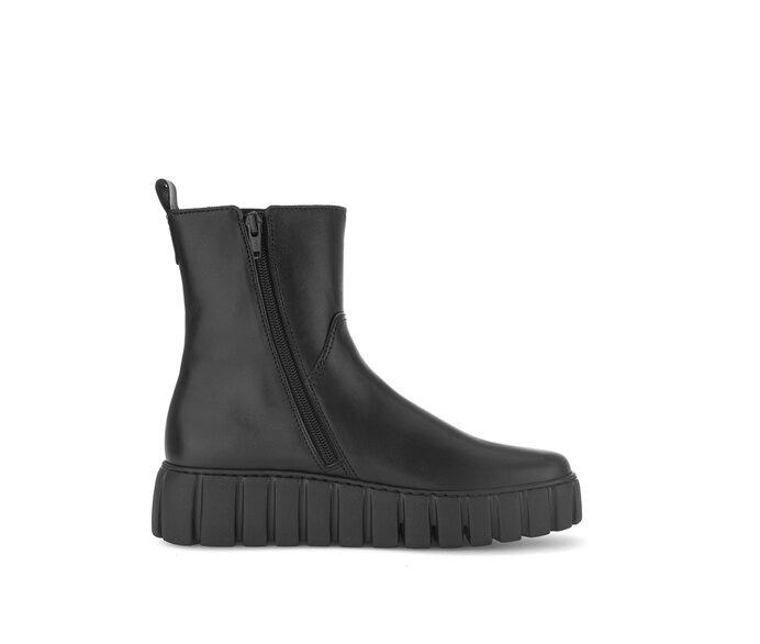 Gabor Plateau Stiefelette Schwarz - Glattleder
