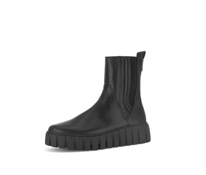 Gabor Plateau Stiefelette Schwarz - Glattleder