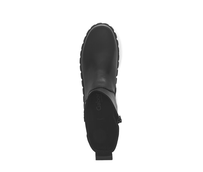 Gabor Plateau Stiefelette Schwarz - Glattleder