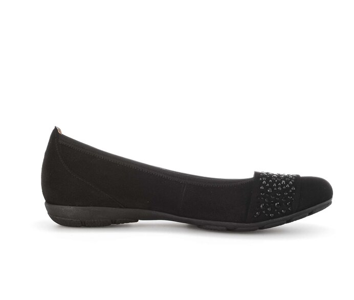 Gabor Sportliche Ballerina Schwarz - Rauleder