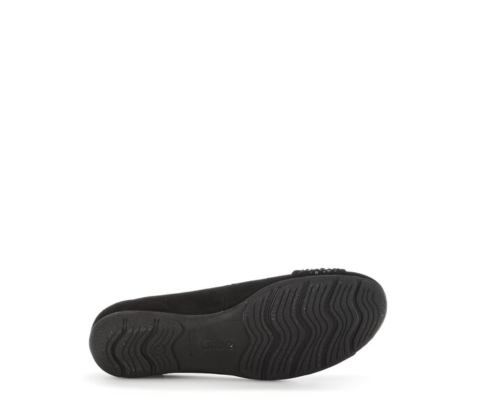 Gabor Sportliche Ballerina Schwarz - Rauleder