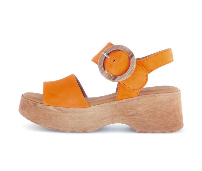 Gabor Riemchensandale Orange - Rauleder