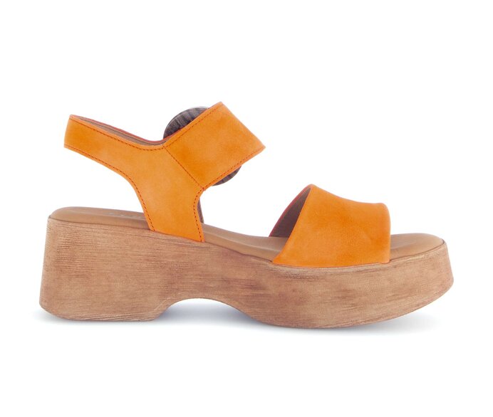 Gabor Riemchensandale Orange - Rauleder