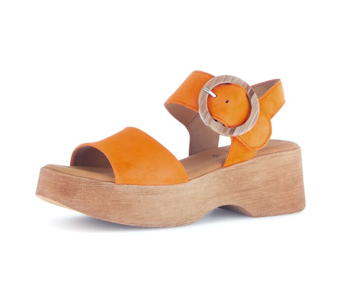 Gabor Riemchensandale Orange - Rauleder