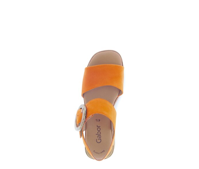 Gabor Riemchensandale Orange - Rauleder