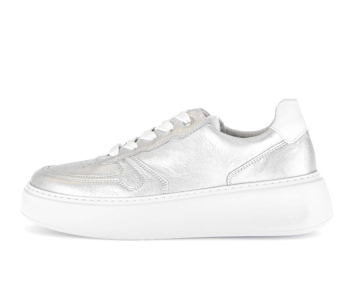 Gabor Sneaker Low Silber - Materialmix Leder
