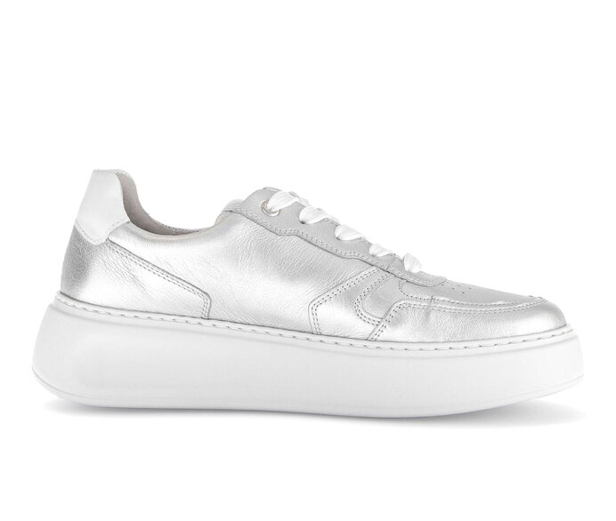 Gabor Sneaker Low Silber - Materialmix Leder