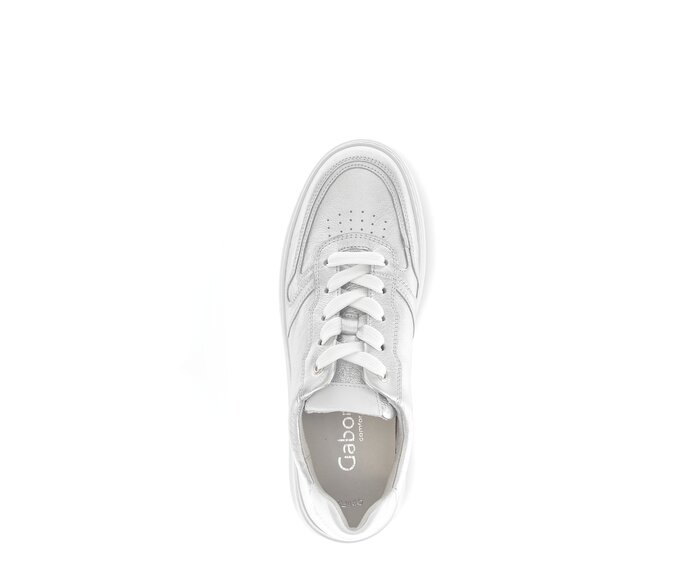 Gabor Sneaker Low Silber - Materialmix Leder