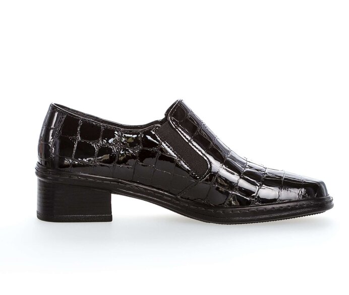 Gabor Slipper Schwarz - Leder Reptiloptik