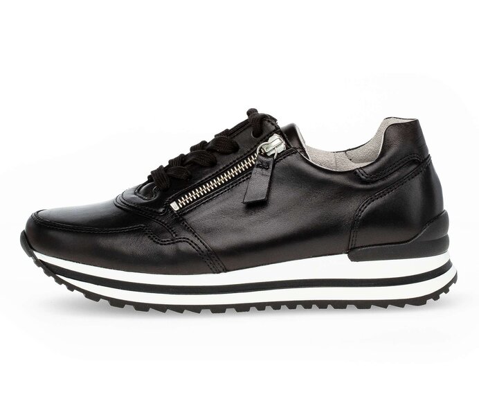 Gabor Sneaker Low Schwarz - Glattleder