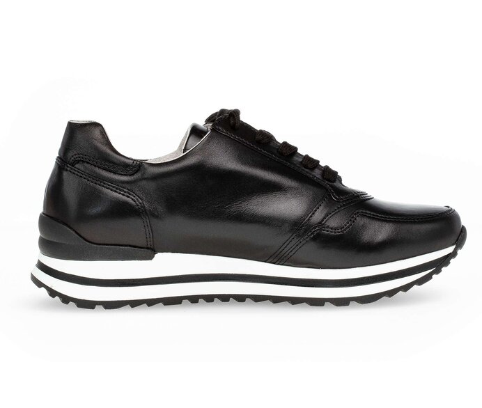 Gabor Sneaker Low Schwarz - Glattleder