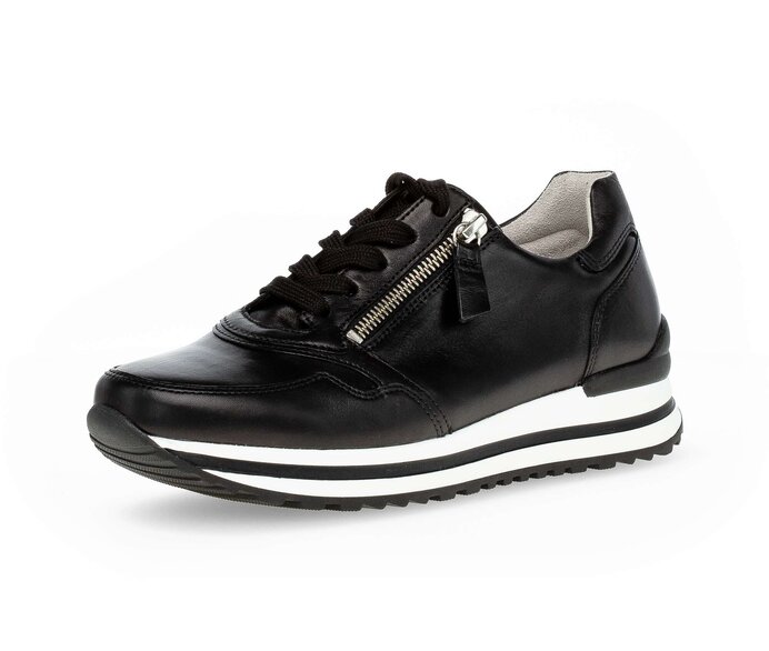 Gabor Sneaker Low Schwarz - Glattleder