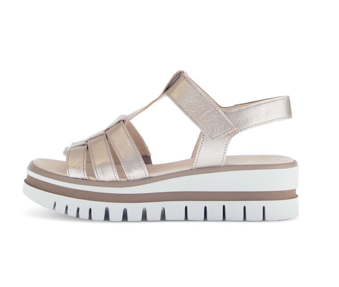 Gabor Plateau Sandale Gold - Effektleder