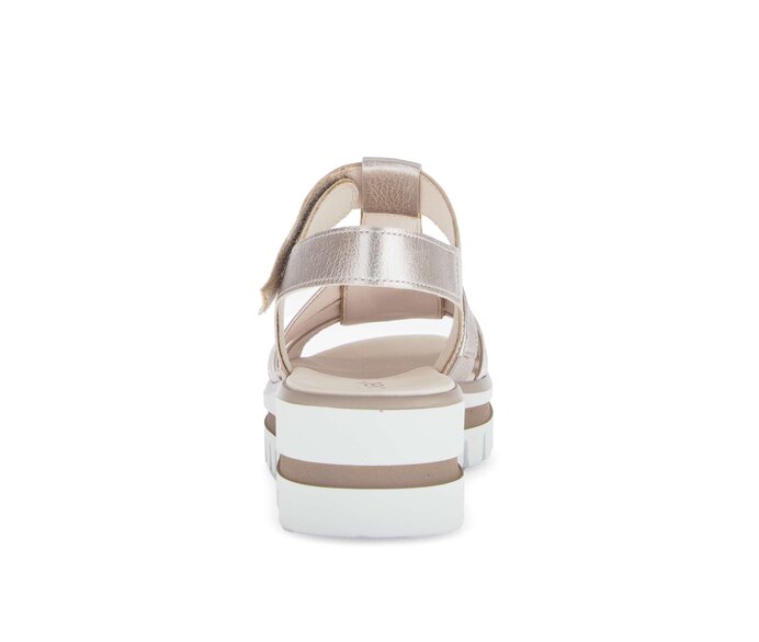 Gabor Plateau Sandale Gold - Effektleder