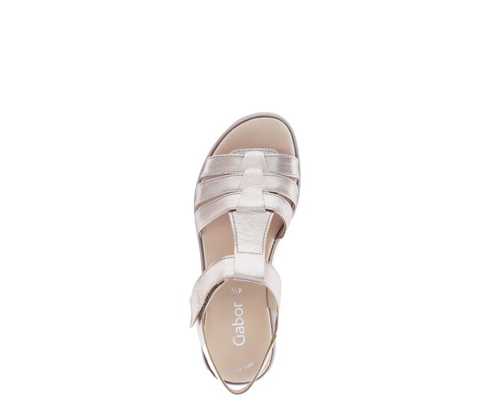 Gabor Plateau Sandale Gold - Effektleder