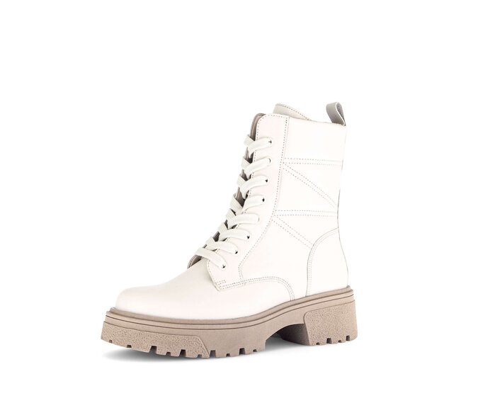 Gabor Schnürstiefelette Beige - Glattleder