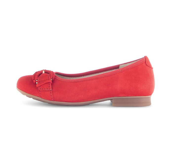 Gabor Eleganter Ballerina Rot - Rauleder