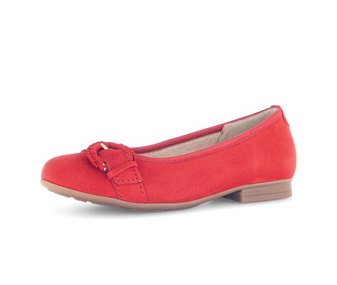 Gabor Eleganter Ballerina Rot - Rauleder